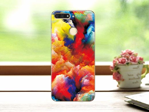 Чехол с рисунком для Huawei Y6 PRIME 2018 - Цветы с надписью