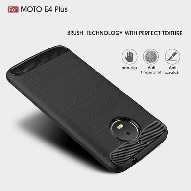 Силиконовый чехол Hybrid Carbon для Motorola Moto E4 Plus "черный"