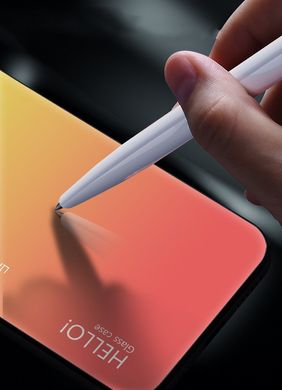 TPU+Glass чехол Gradient HELLO для Xiaomi Redmi Note 7 - Purple