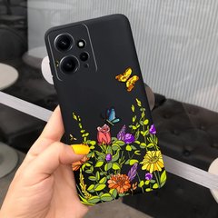 Силіконовий чохол з малюнком для Xiaomi Redmi Note 12 - Темні квіти