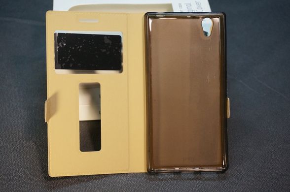 Чехол (книжка) с окошком для Lenovo P70 "золотой"