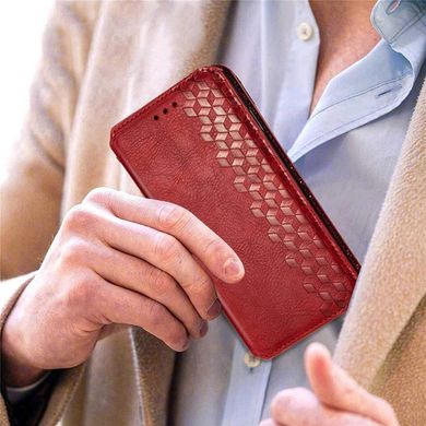 Чехол-книжка Getman Cubic Wallet для для Xiaomi Redmi 13C - Dark Red