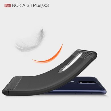 Силіконовий чохол Hybrid Carbon для Nokia 3.1 Plus - Brown