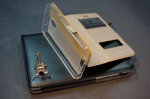 Чехол-книжка с окошком для Lenovo S660 "золотой"