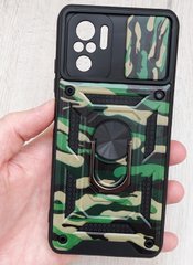 Удароміцний чохол GETMAN Ring для Xiaomi Redmi Note 10 / Note 10s - Camshield Green
