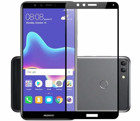 Full Cover защитное стекло для для Huawei Y9 (2018) - Black