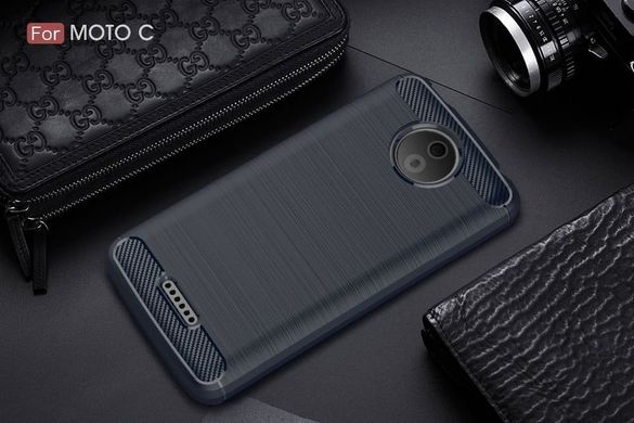 Защитный чехол Hybrid Carbon для Motorola Moto C Plus "синий"