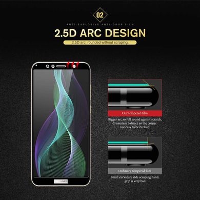 3D Full Cover защитное стекло для Huawei Y7 2018 / Y7 Prime 2018 - Gold (Not Full Glue)