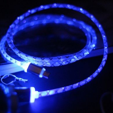 Дата кабель (світиться) MicroUSB-USB - Blue