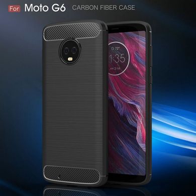 Захисний чохол Hybrid Carbon для Motorola Moto G6 - Brown