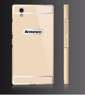 Металлический чехол для Lenovo P70 "розовый зеркальный"