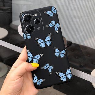 Силіконовий чохол з малюнком для Xiaomi Redmi 12 - Метелики на темному тлі