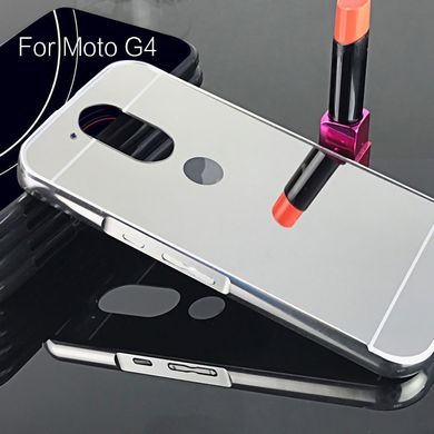 Металлический чехол для Motorola Moto G4 / G4 Plus "черный зеркальный"