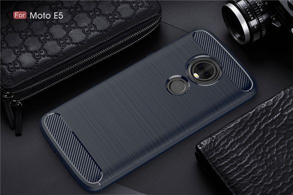 Силиконовый чехол Hybrid Carbon для Motorola Moto E5 / Moto G6 Play - Dark Blue