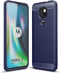 Чехол Hybrid Carbon для Motorola Moto G9 Play / E7 Plus - Dark Blue