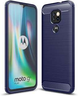 Чехол Hybrid Carbon для Motorola Moto G9 Play / E7 Plus - Dark Blue