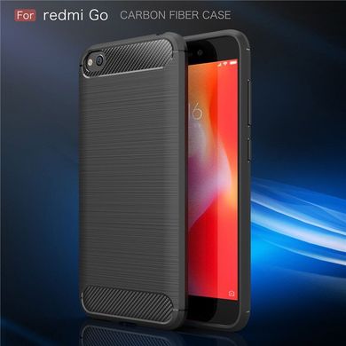 Силиконовый чехол Hybrid Carbon для Xiaomi Redmi Go - Black