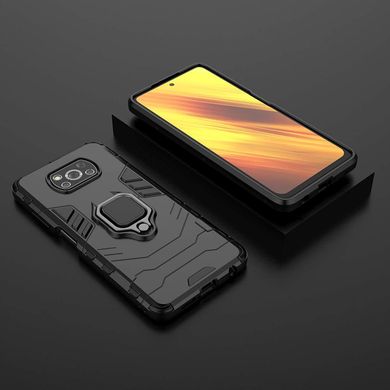 Ударопрочный чехол Transformer Ring для Xiaomi Poco X3 NFC / Poco X3 Pro - Black