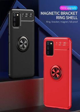 Захисний чохол Hybrid Magnet Ring для Samsung Galaxy A03S - Black+Red
