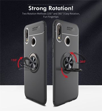 Защитный чехол Ring с магнитным держателем для Huawei P Smart 2019 - Black