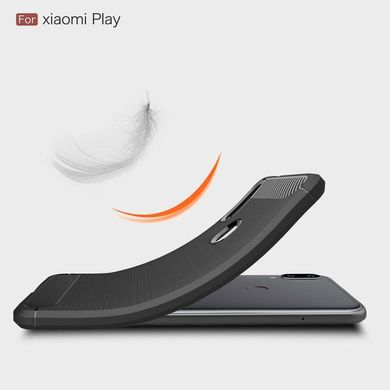 Силиконовый чехол Hybrid Carbon для Xiaomi Mi Play - Red