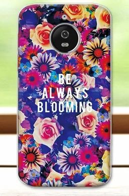 Чохол із малюнком для Motorola Moto E4 Plus - Квіти з написом