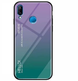 TPU+Glass чехол Gradient HELLO для Xiaomi Redmi Note 6 Pro - Purple