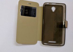 Чохол-книжка з віконцем для Lenovo A5000 "золотий"