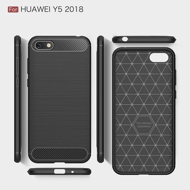 Силіконовий чохол Hybrid Carbon для Huawei Y5 2018/Honor 7A - Brown