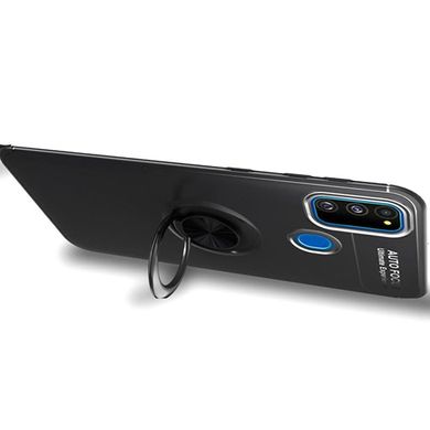 TPU чехол Hybird ColorRing под магнитный держатель для Samsung Galaxy M21 - Dark Blue