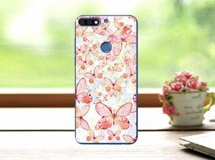 Чехол с рисунком для для Huawei Y7 2018 / Y7 Prime 2018 / Honor 7C Pro - Бабочки на светлом фоне