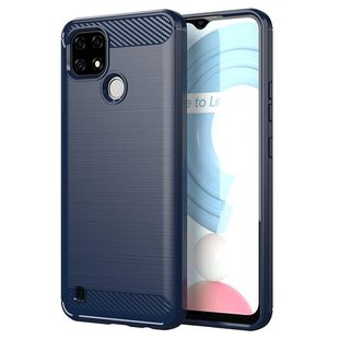 Силиконовый (TPU) чехол для Realme C11 2021 - Dark Blue Carbon