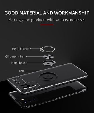 Защитный чехол Hybrid Magnetic Ring для Xiaomi Redmi Note 10 / Note 10s - Black