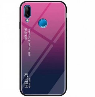 TPU+Glass чехол Gradient HELLO для Xiaomi Redmi Note 6 Pro - Pink