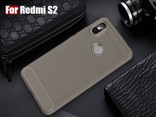 Силиконовый чехол Hybrid Carbon для Xiaomi Redmi S2 - Brown