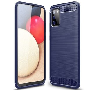 Защитный чехол Hybrid Carbon для Samsung Galaxy A02s - Dark Blue