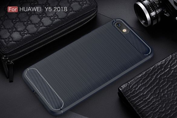 Силіконовий чохол Hybrid Carbon для Huawei Y5 2018/Honor 7A - Blue