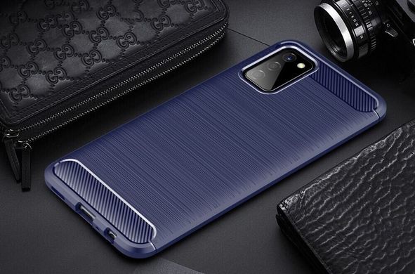 Защитный чехол Hybrid Carbon для Samsung Galaxy A02s - Dark Blue
