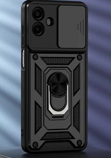 Ударопрочный чехол Hybrid Ring Camshield для Samsung Galaxy A07 - Navy Black