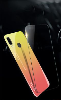 TPU+Glass чехол Gradient HELLO для Xiaomi Redmi Note 7 - Red