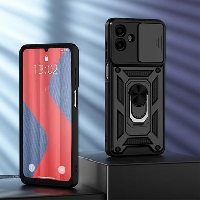 Ударопрочный чехол Hybrid Ring Camshield для Samsung Galaxy A07 - Navy Black