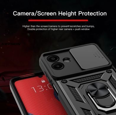 Ударопрочный чехол Hybrid Ring Camshield для Samsung Galaxy A07 - Navy Black