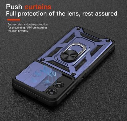 Ударопрочный чехол Hybrid Ring Camshield для Samsung Galaxy A07 - Navy Black