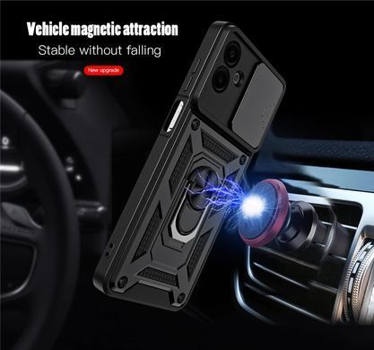 Ударопрочный чехол Hybrid Ring Camshield для Samsung Galaxy A07 - Navy Black