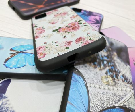 Чехол с рисунком для Huawei Y5P - Цветы на белом фоне