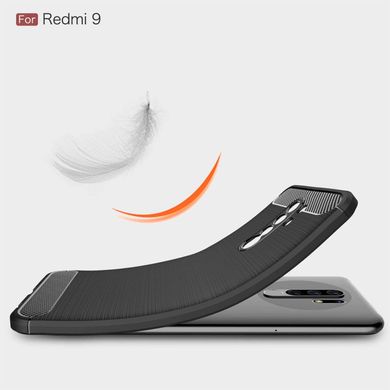 Силиконовый чехол Hybrid Carbon для Xiaomi Redmi 9 - Navy Black