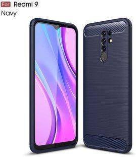 Силіконовий чохол Hybrid Carbon для Xiaomi Redmi 9 - Blue
