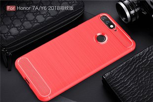 Защитный чехол Hybrid Carbon для Huawei Honor 7C - Red