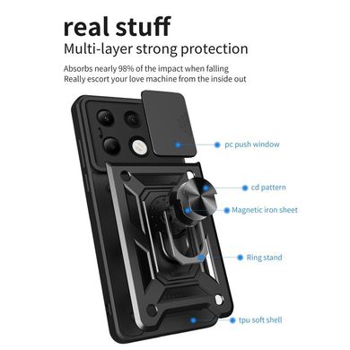 Ударостійкий чохол Hybrid Ring Camshield для Xiaomi Redmi Note 13 - Black