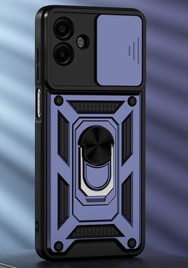 Ударопрочный чехол Hybrid Ring Camshield для Samsung Galaxy A07 - Navy Blue